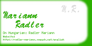 mariann radler business card
